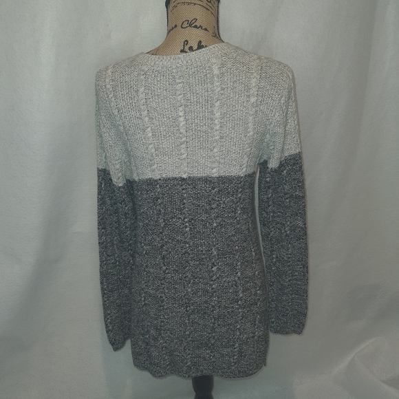 Jeanne Pierre Womens Knit Cotton Sweater Dress Medium Med Gray - Picture 4 of 9